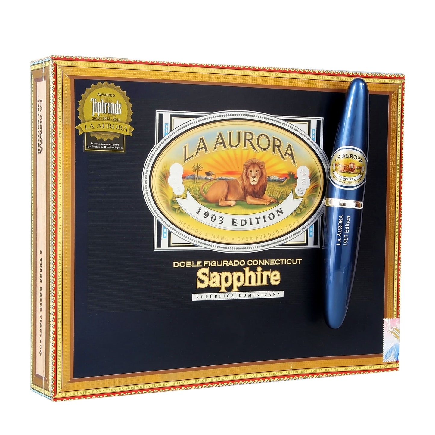 La Aurora Preferidos 1903 Doble Figurado Sapphire 5x54 Tubo image 1