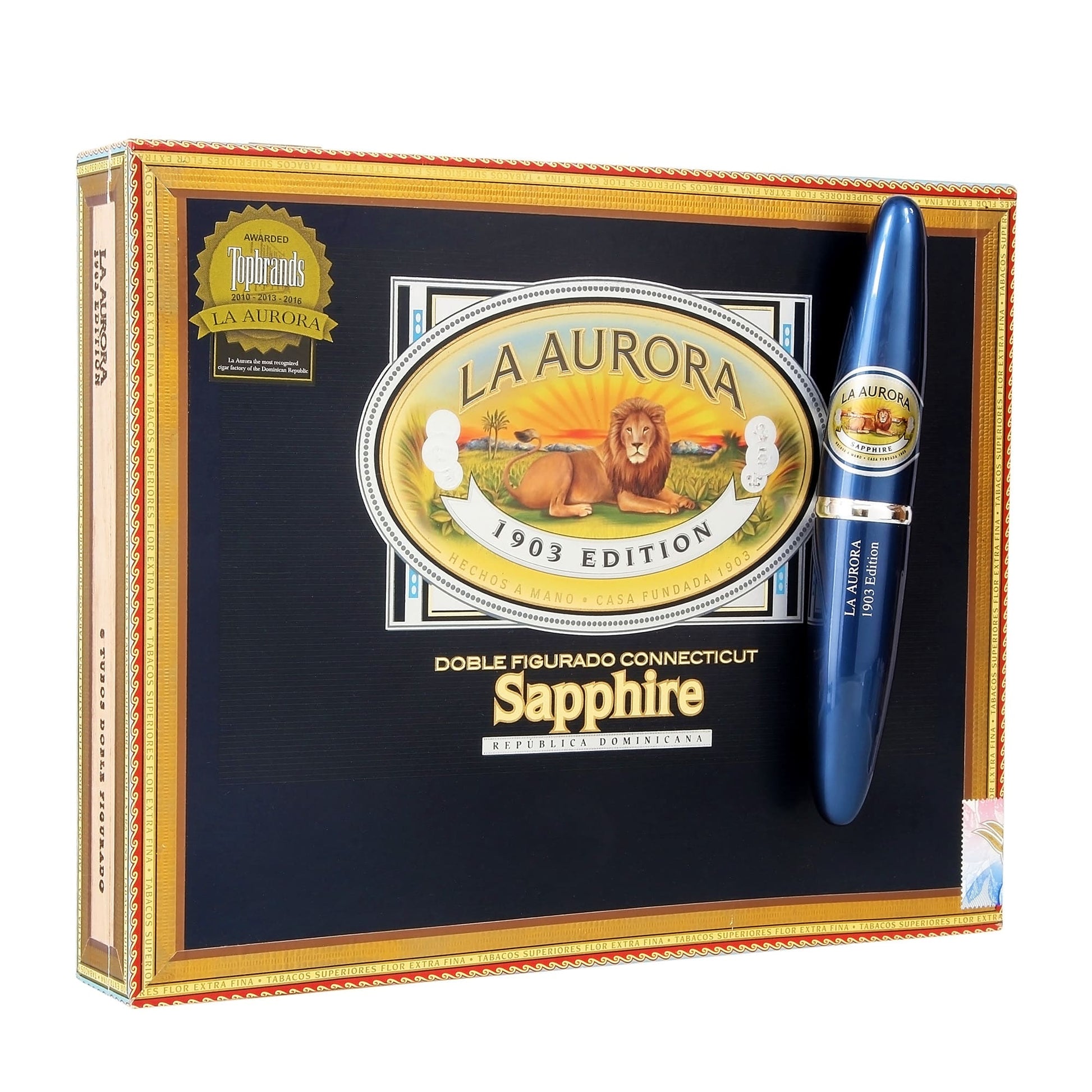 La Aurora Preferidos 1903 Doble Figurado Sapphire 5x54 Tubo image 1