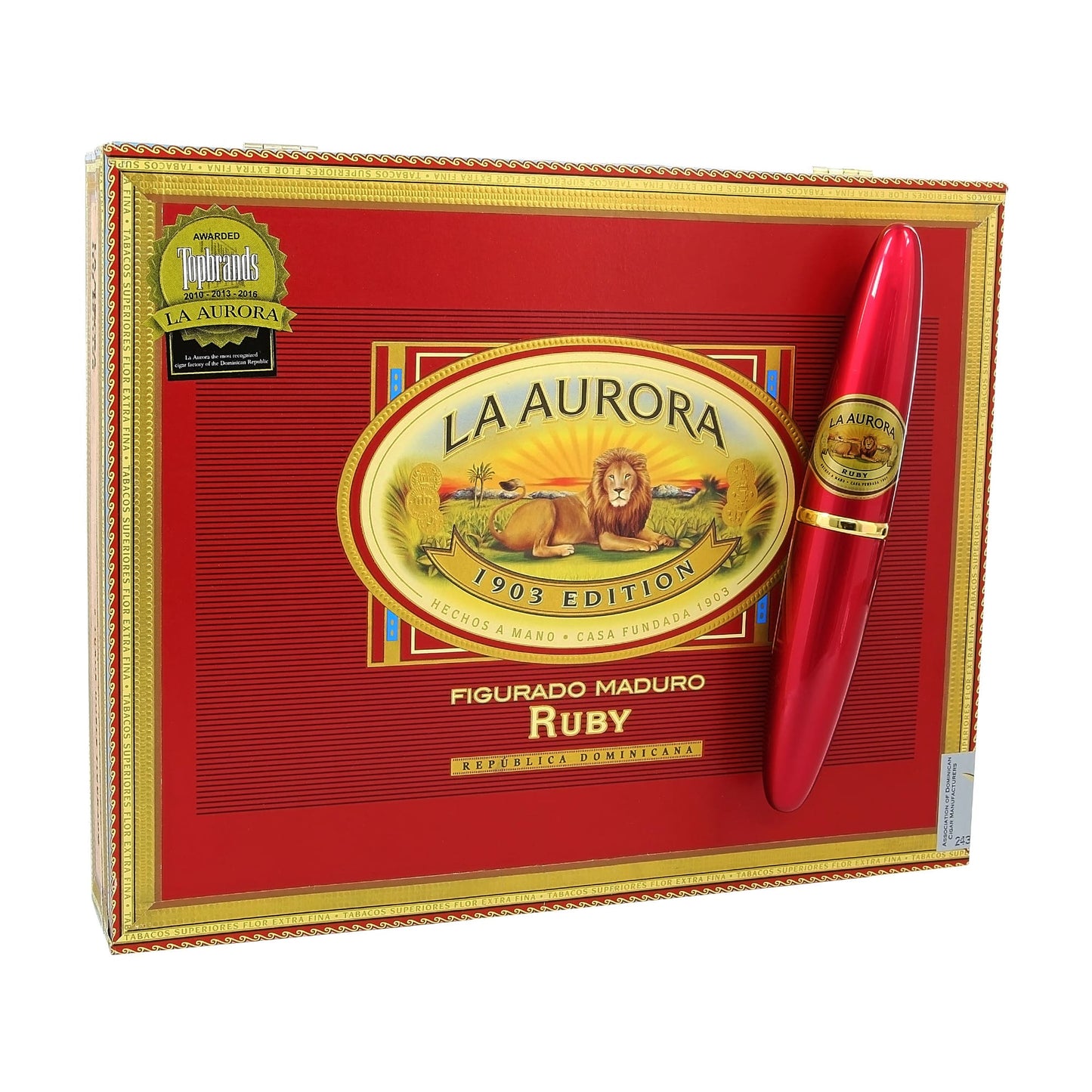 La Aurora Preferidos 1903 Doble Figurado Ruby 5x54Tubo image 1