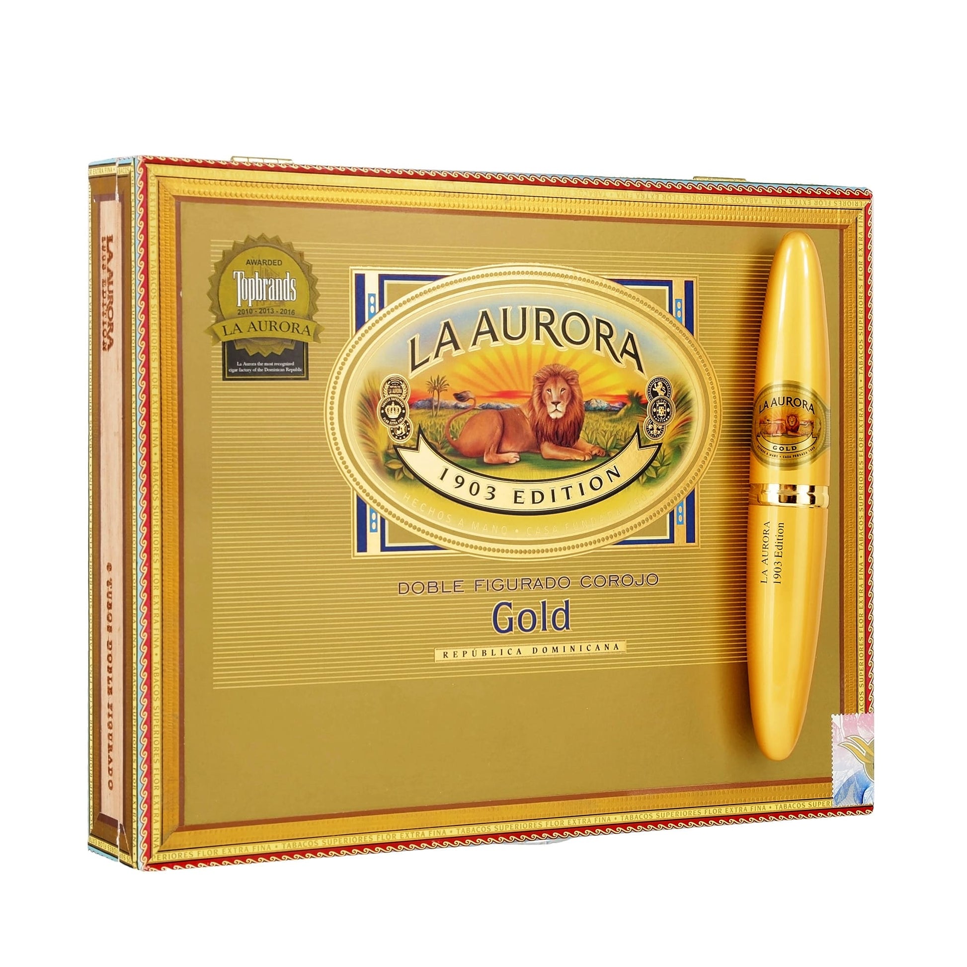 La Aurora Preferidos 1903 Doble Figurado Gold 5x54 Tubo image 1