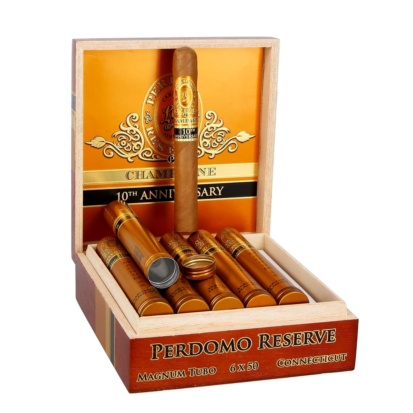 Perdomo Reserve 10th Anniversary Champagne Magnum Tubo 6x50 image 0