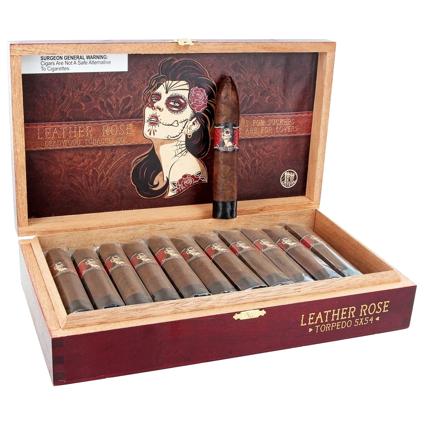 Deadwood Tobacco Co. Leather Rose Torpedo 5x54 image 0