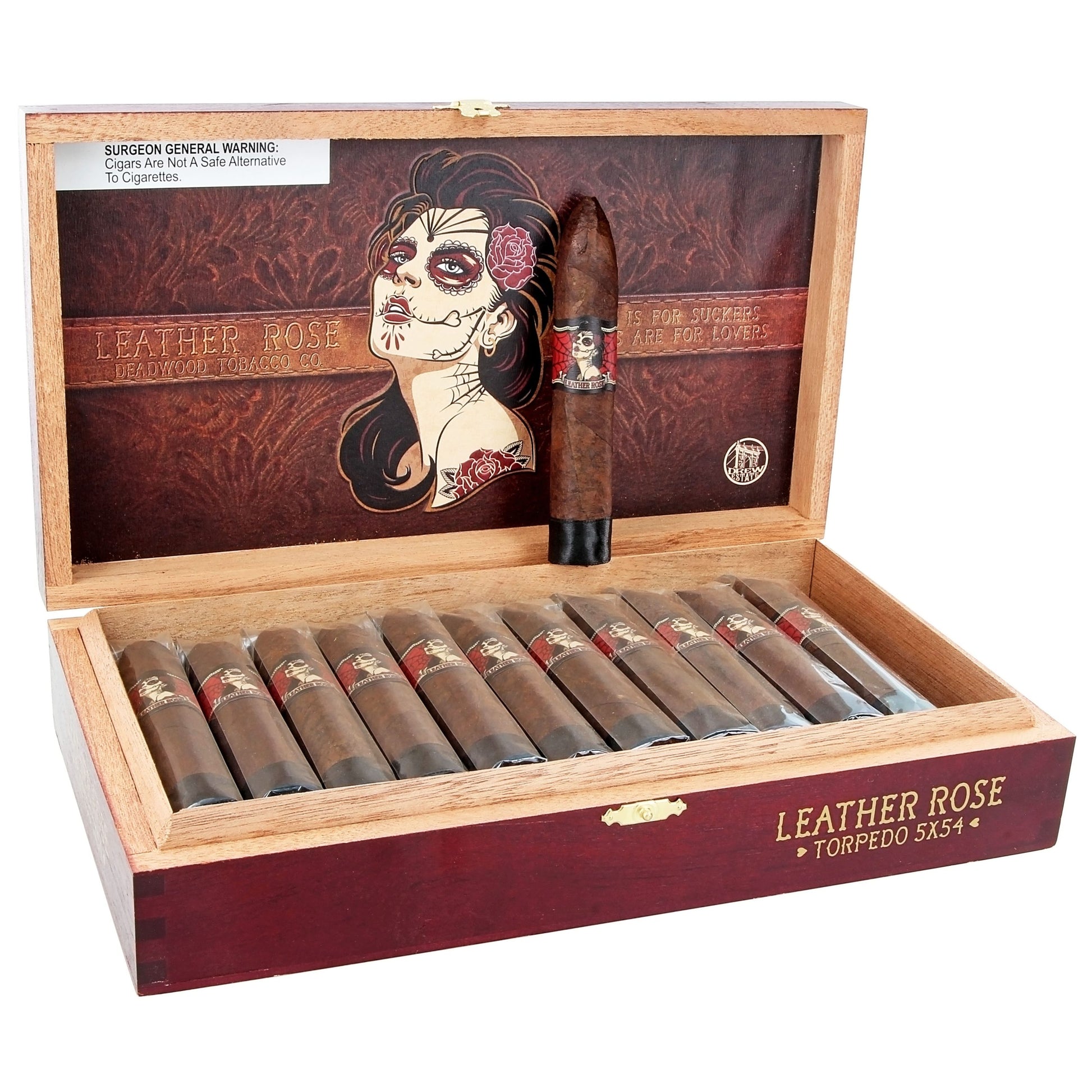 Deadwood Tobacco Co. Leather Rose Torpedo 5x54 image 0