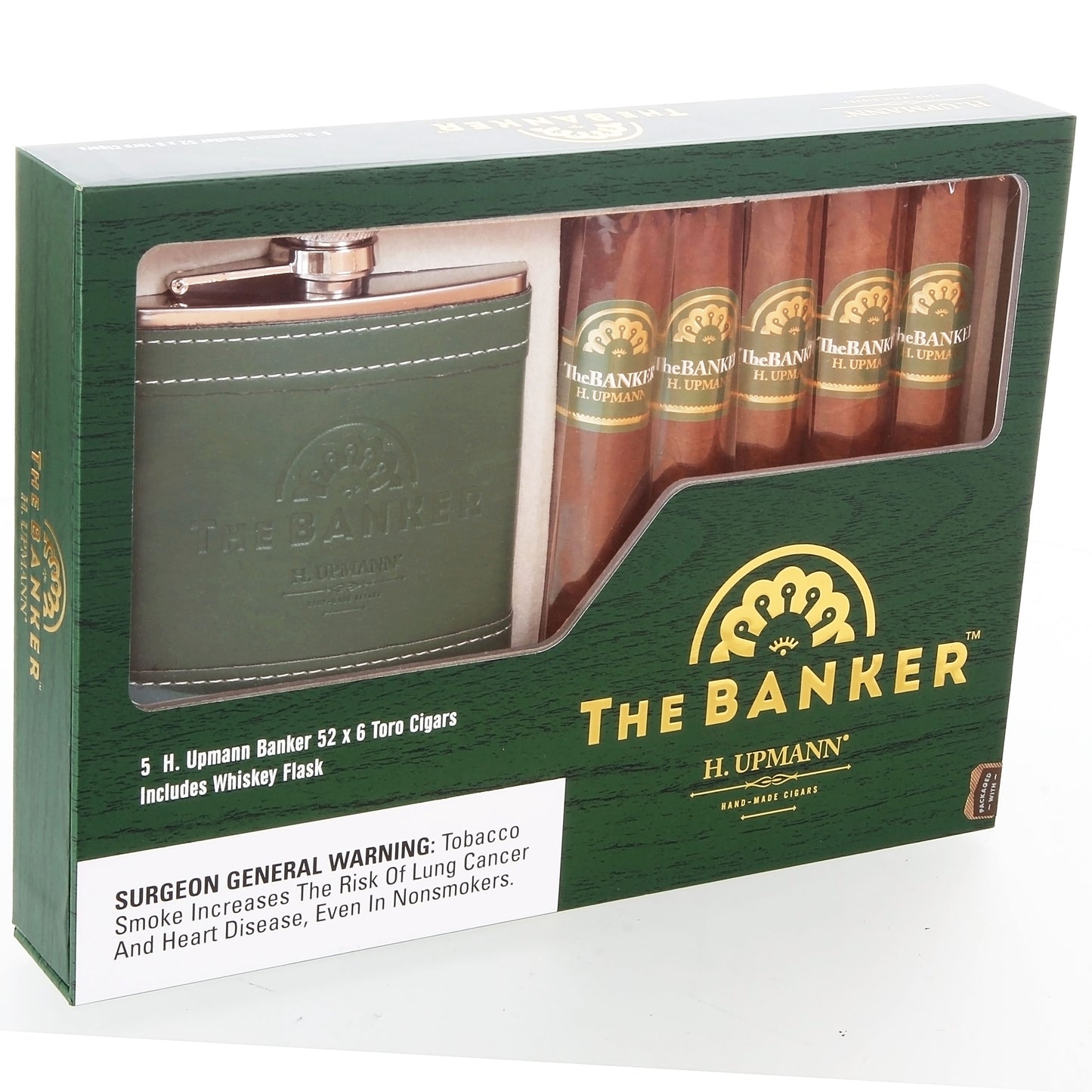 H Upmann The Banker  &amp; Flask Gift Set 5 pack 52x6