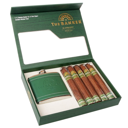 H Upmann The Banker  &amp; Flask Gift Set 5 pack 52x6