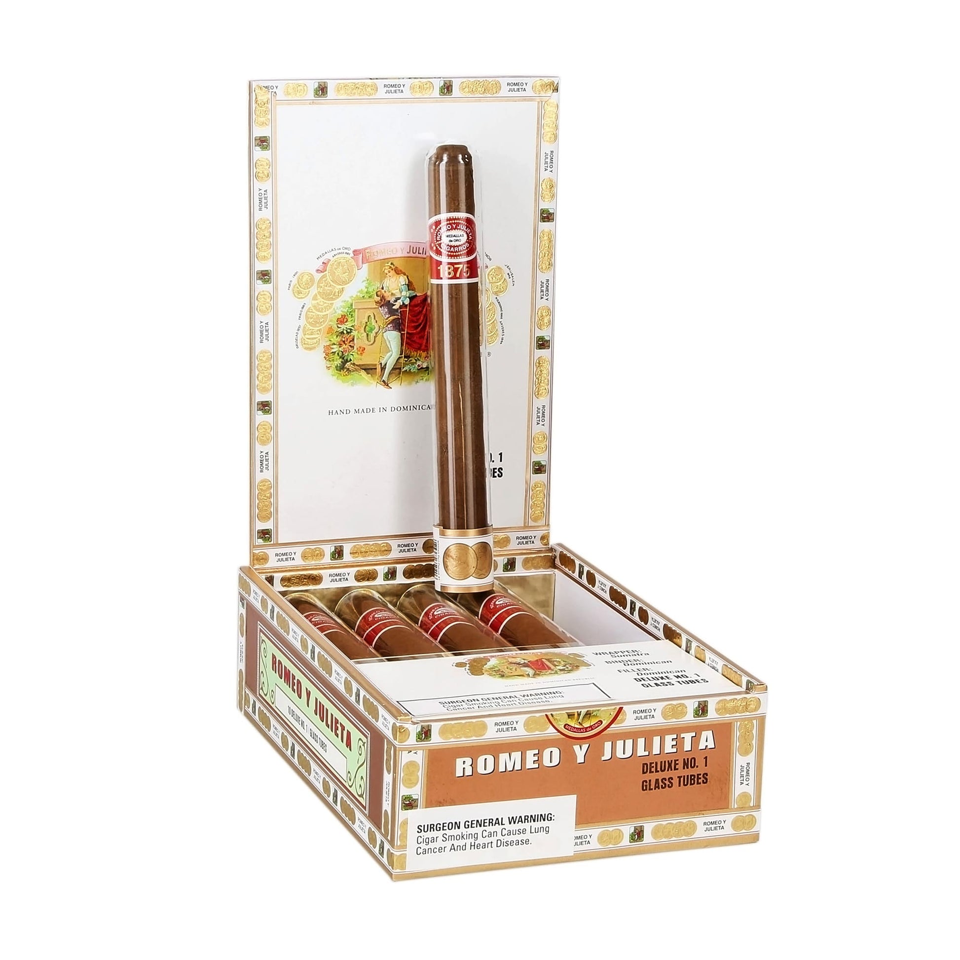 Romeo y Julieta 1875 Deluxe #1 7x50 Glass Tubo image 0